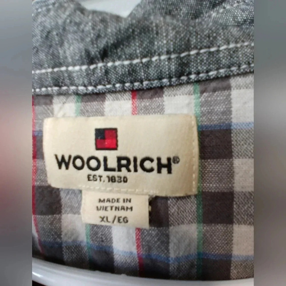 Vintage Woolrich gray button down short sleeve shirt pockets men's XL - Picture 5 of 7
